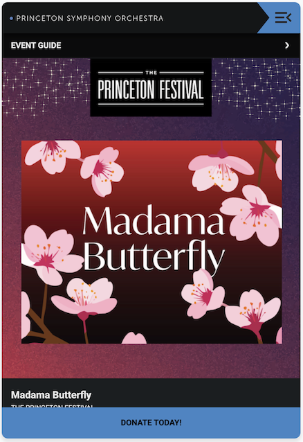 Princeton Festival Madama Butterfly Event Guide