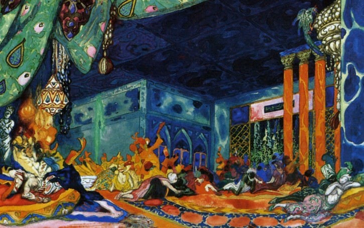 Detail of Scheherazade Ballet Russes set design by Leon Bakst