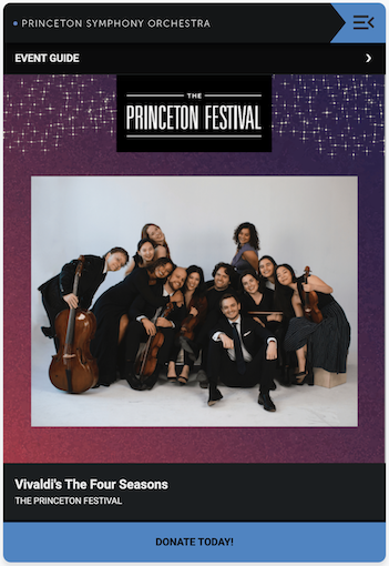 The Princeton Festival, The Four Seasons Event Guide cover
