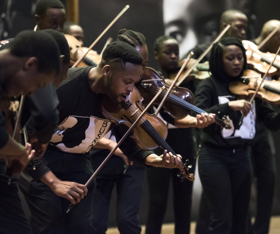 Violinists of the Buskaid Soweto String Ensemble