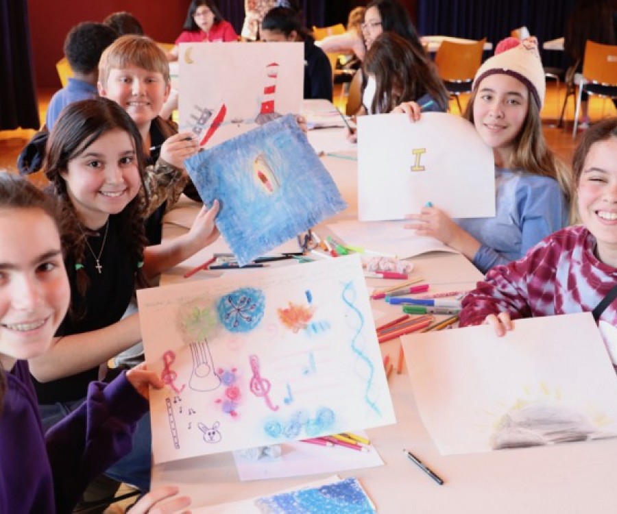 Listen Up students participating in a creativity workshop