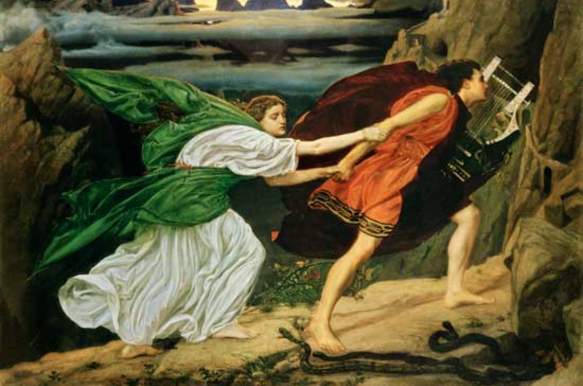 Edward Poynter's painting of Orpheus and Eurydice