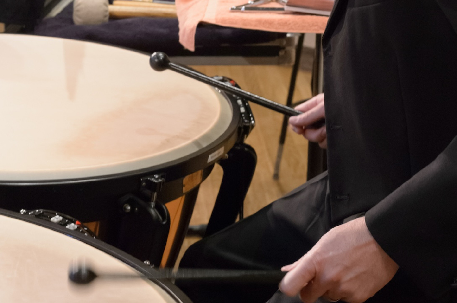 Playing the timpani